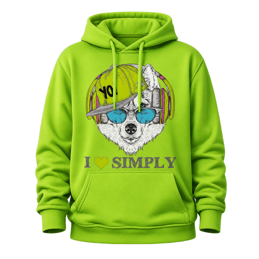 Limegrüner Hoodie mit individuellem Druck